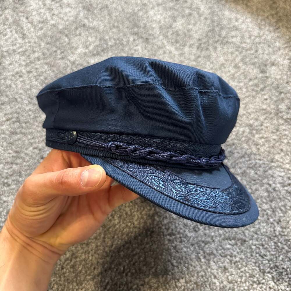 Aegean Authentic Greek Fisherman Cap Navy Cotton Sailor Hat Made in Greece Size